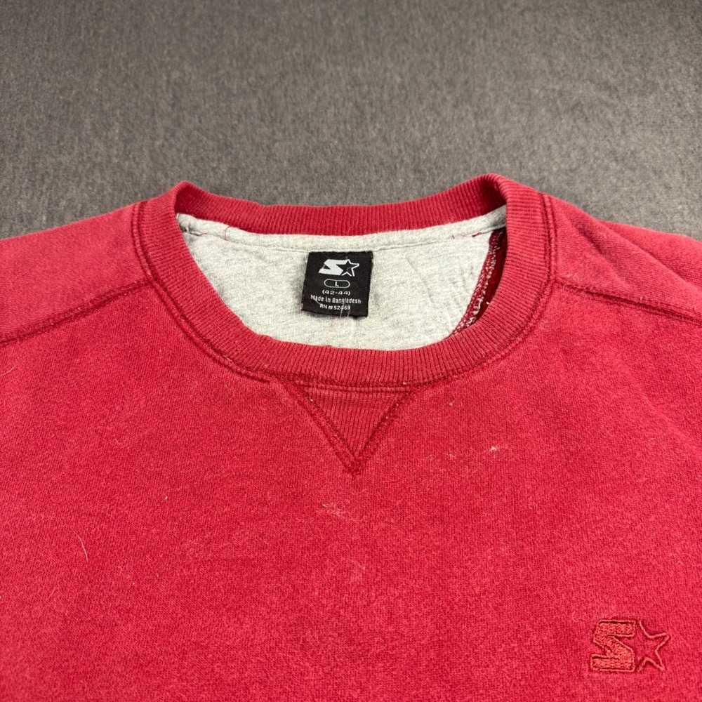 Starter Mens‎ Crewneck Sweatshirt Team Red Fleece Pullover Large SR0306-205M